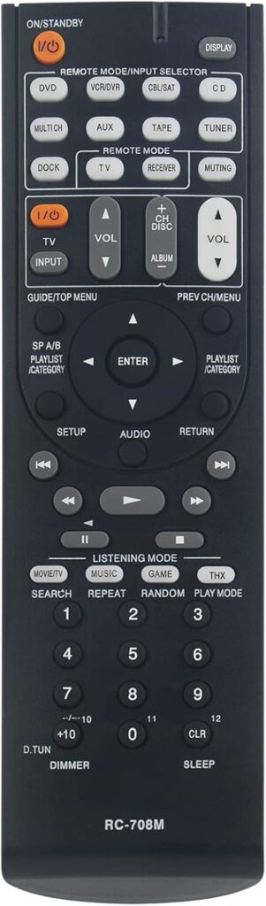 RC-708M Remote Control Replacement Supports for Onkyo AV Receiver HT-R960 Home Theater System HT-S9100THX HT-S9100 HTS9100THX-B S9100THX-HT Speaker System SKC-960C SKF-960F SKM-960S SKW-960 SKB-960