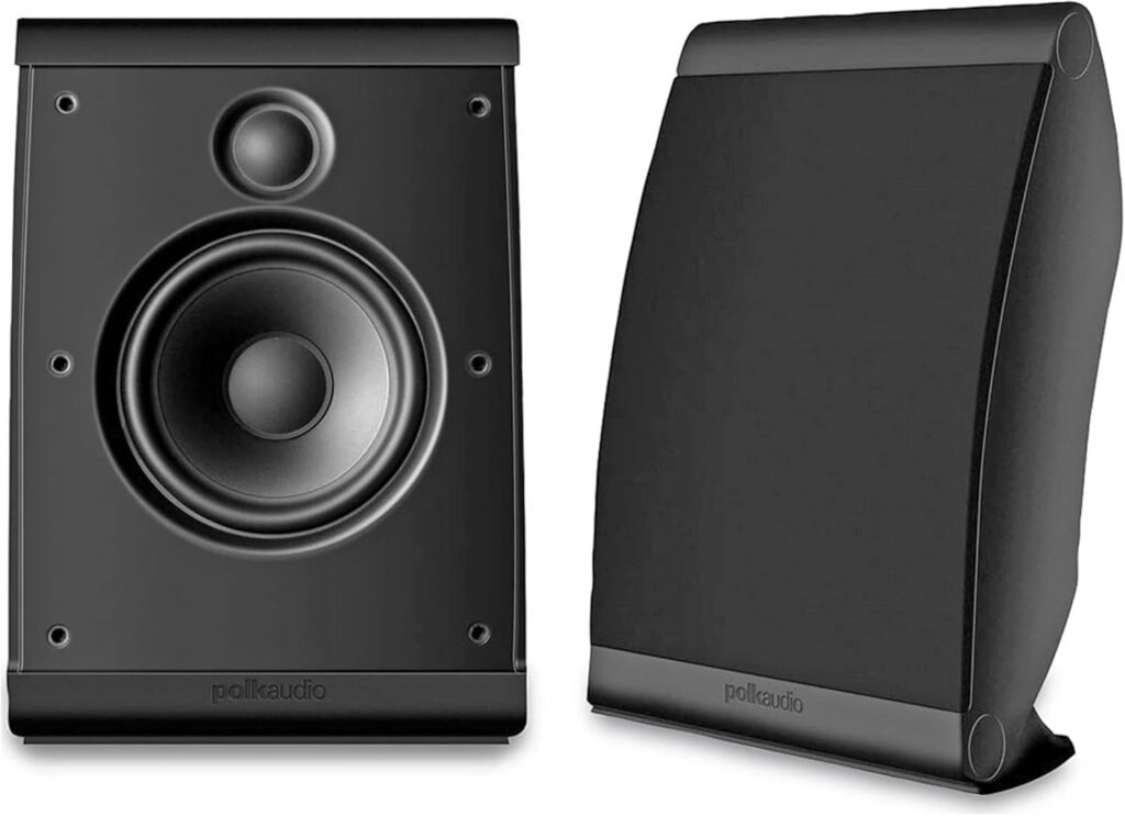 Polk Audio OWM3 Wall and Passive Bookshelf Speakers | The Most High-Performance Versatile Loudspeaker | Paintable Grilles (Home Speakers Pair, Black)