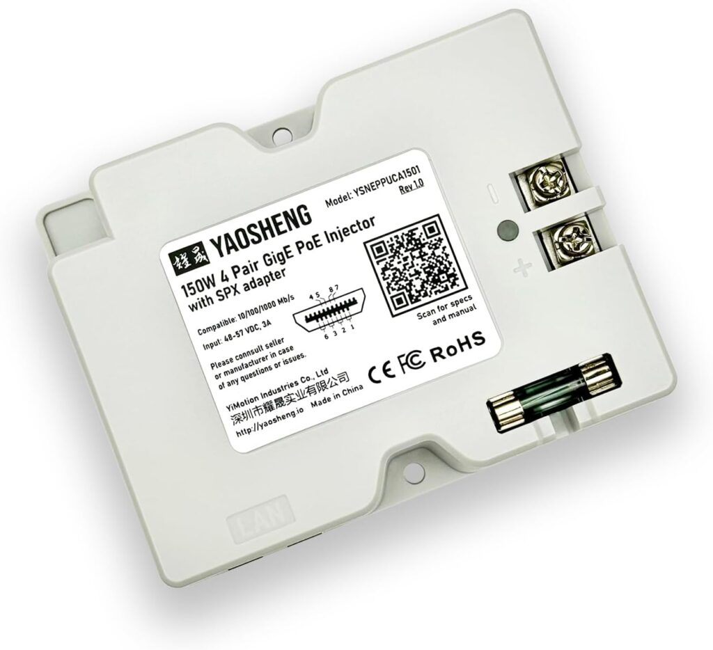 YAOSHENG 150W 2-in-1 PoE Injector + SPX Cable Adapter for Residential Starlink