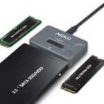 AOKO NVMe to USB 3.2(10Gbps) SSD Reader Docking Station – Portable M.2 SSD to USB Adapter External NVMe SSD Enclosure for M.2 PCIe NVMe and M.2 SATA SSD, Compatible with 2.5” SATA Dirve