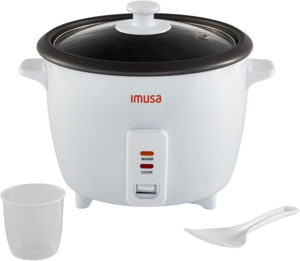 IMUSA Electric Rice Cooker 16 Cup Cooked 8 Cup Uncooked – Ceramic Nonstick Pot, Multi Cooker for Rice, Quinoa, Oatmeal, Stew – Keep Warm Function – Compact for Kitchen Dorm RV