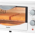 COMFEE’ Countertop Oven, Small Toaster Oven Combo 4 slice, Mini Oven for 9″ Pizza, Compact Oven, Bake, Broil, 950W, White, CTO-E101A(WH)