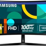 SAMSUNG 24″ Essential S3 (S36GD) Series FHD 1800R Curved Computer Monitor, 100Hz, Game Mode, Advanced Eye Comfort, HDMI and D-sub Ports, LS24D366GANXZA