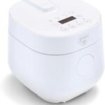 GreenLife Digital Rice & Beans Cooker, 2-Cups Uncooked/4-Cups Cooked, Removable Nonstick Ceramic PFAS-Free Pot, One-Touch Presets, Oats, Quinoa, Brown Rice, Auto Keep Warm, Fuzzy Logic Tech, 1.5 QT, White