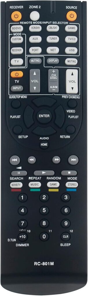 RC-801M Replaced Remote Controller Compatible with Onkyo Home Theater Audio Video Receiver TX-NR509 HT-R648 HT-R990 HT-S7400 HT-S9400THX HT-RC360 HT-R690 HT-S8400 HT-S9400