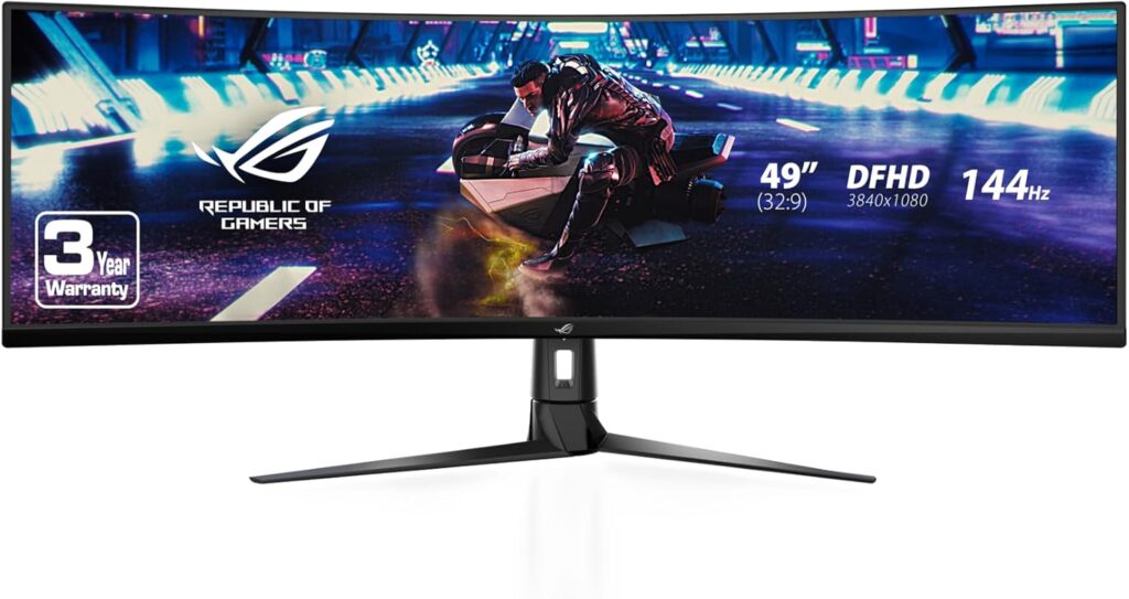 Asus ROG Strix XG49VQ 49” Curved Gaming FreeSync Monitor 144Hz Dual Full HD HDR Eye Care with DP HDMI Black