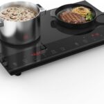 Double Induction Cooktop, Nuopuplai Induction Cooker 2 Countertop Burners, Independent Control With 1800W Sensor Touch,10 Temperature & Power Levels,3-hour Timer,Safety Lock For Cooking