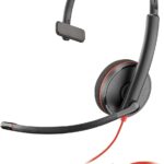 Poly Blackwire 3210 Wired Headset (Plantronics) – Noise-Canceling Mic – Single-Ear Design – Connect to PC/Mac via USB-C or USB-A – Works w/Teams, Zoom – Amazon Exclusive