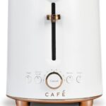 Café Express Finish 2-Slice Toaster | Extra-Wide Slots, Extra Lift for Waffles, Pastries, Texas Toast & More | 4 Pre-Set Functions, 8 Shade Options | Countertop Kitchen Essentials | Matte White