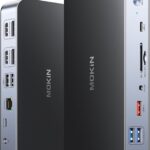 DisplayLink Laptop Docking Station Dual Monitor, USB C Dock with 120w Power, USBC Docking Station with 2 HDMI, 2 DisplayPort,2.5Gbps Ethernet,USB 3.1/3.0/2.0, SD/TF for MacBook Pro/Air/Dell/HP/Lenovo