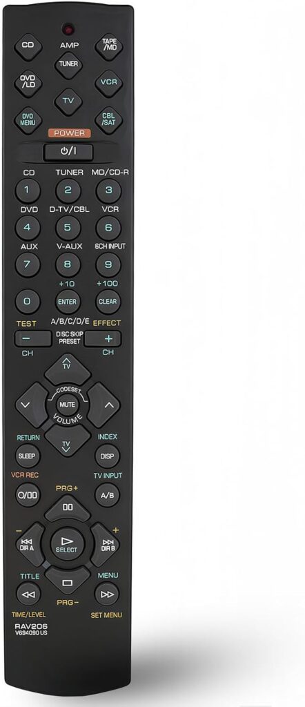 Universal Replacement Remote Control for Yamaha RAV206 RAV210 RAV204 V4731900 V4297600 HTR-5250 RX-V596 RX-V596RDS V6940901 RX-V420 RX-V520 RAV205 AV A/V Receiver