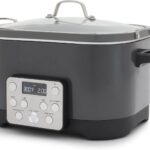 GreenPan Electric 6QT Slow Cooker with Lid, Ceramic Nonstick PFAS-Free Removable Pot, 5-in-1 Multifunction Design, In-Pot-Browning, Keep Warm Setting, Dishwasher & Oven Safe Inner Bowl, Graphite