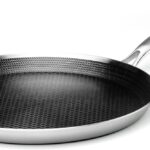 Innerwell Stainless Steel Crepe Pan – 12 Inch Nonstick Crepe Pan, Stainless Steel Honeycomb Coating Pancake Pan, Non Stick Flat Skillet Tawa Dosa Tortilla Griddle Pan, Induction Compatible, PFOA Free