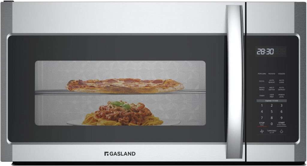 GASLAND 30 Inch Over the Range Microwave Oven, 1.9 Cu.ft. Above Stove Microwave, 11 Power Levels, One Touch Cooking, 400 CFM,1000W, LED, Turntable, Sensor Cook, Over Stove Microwave, Stainless Steel
