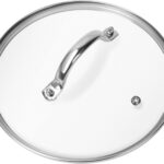 9.1-In Tempered Glass Lid Replacement for Instant Pot Lid 6 Quart, Compatible with 6QT Instant Pot Multicookers, Cooking Pot Lid Accessories, Stainless Steel Handle and Rim, Clear