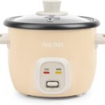 AROMA® Mini Rice Cooker, 2-Cup (Uncooked) / 4-Cup (Cooked), Grain Cooker, Soup Maker, Oatmeal Cooker, Auto Keep Warm, 1 Qt, Milk Tea color