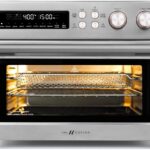 VAL CUCINA Infrared Heating Air Fryer Toaster Oven, Extra Large Countertop Convection Oven 10-in-1 Combo, 6-Slice Toast, Enamel Baking Pan Easy Clean with Recipe Book, Brushed Stainless Steel Finish