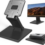 Babibobibi Foldable VESA Stand – 75x75mm/100x100mm LCD/PC Monitor Mount, Black, Lay Flat, Single Monitor Adapter