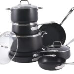 All-Clad HA1 Hard Anodized Nonstick Cookware Set 13 Piece Induction Oven Broiler Safe 500F, Lid Safe 350F Pots and Pans Black
