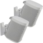 Sanus Adjustable Speaker Wall Mounts Designed for SONOS ONE, Play:1 & Play:3 – Pair (White)