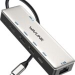 USB C Hub 2.5G Ethernet, WAVLINK 10Gbps USB C 3.2 Hub with PD 100W, 4K@120Hz HDMI 2.1, 3*USB3.2 Gen 2, 2.5G RJ45 Ports, for MacBook Pro/Air iPad Dell HP Lenovo Asus Acer