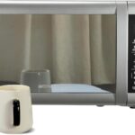 Emerson MW7601SL-N Countertop Microwave Oven with Sleek Mirrored Finish Glass Door 700W, 10 Power Levels and 6 Pre-Programmed Settings with Child Safe Lock, 0.7 Cu. Ft, Silver