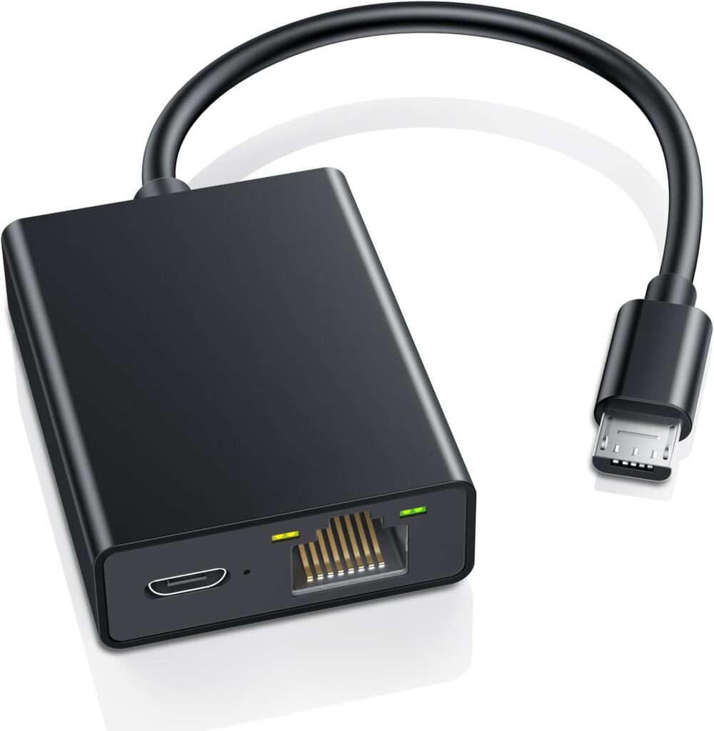 ZEXMTE Ethernet Adapter for Fire TV Stick, Micro USB to RJ45 Ethernet Adapter, Firestick Network Adapter Compatible with Fire TV Stick 2/3/4K/4K Max, Chromecast Ultra