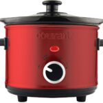 Courant Small Slow Cooker 1.6 QT, 3 Heat Settings, Removable Ceramic Pot” Easy Clean, Dishwasher Safe, Mini Slow Cooker, Red