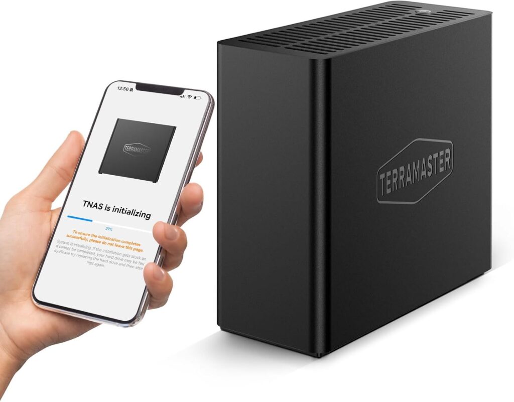 TERRAMASTER F4 SSD NAS Storage – 4Bay All SSD NAS Server N95 QuadCore CPU, 8GB DDR5 RAM, 5GbE Port, Palm-Sized High-Performance Network Attached Storage (Diskless)