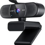 EMEET C960 2K Webcam with Microphone, 2K QHD, 2 Noise-Reduction Mics, TOF Autofocus Streaming Webcam with Privacy Cover, Plug&Play USB Webcam for Calls/Conference, Zoom/Skype/YouTube, Laptop/Desktop