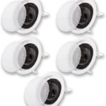 Acoustic Audio by Goldwood CS-IC83 8” 3-Way In Ceiling Home Theater Speaker System (White, 5 Speakers)