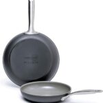 GreenPan Chatham Hard Anodized Healthy Ceramic Nonstick 8″ and 10″ Frying Pan Skillet Set, Omelette and Egg Pan, PFAS-Free, Dishwasher Safe, Oven Safe, Gray