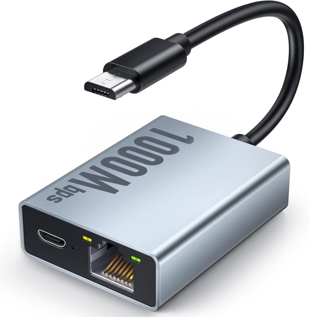 1000 Mbps Ethernet Adapter for Fire TV Stick, ELECTOP Micro USB to RJ45 Gigabit Ethernet Network Adapter Compatible with 4K Fire Stick, Chromecast Google Home Mini and More Streaming TV Sticks
