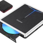 Guamar External Blu Ray Drive: USB 3.0 Type-C Blu Ray Burner with SD/TF Slot/2 USB Ports/Carrying Case – Portable Slim External Blueray/DVD Drive for PC Laptop Mac Windows 11