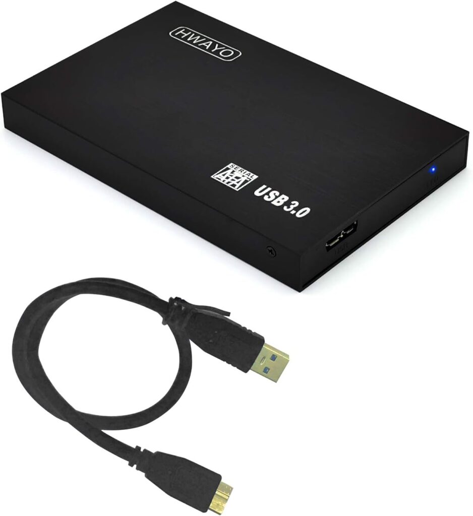 160GB Ultra Slim Portable External Hard Drive USB3.0 2.5” HDD Storage for PC, Desktop, Laptop, MacBook, Chromebook (Black)