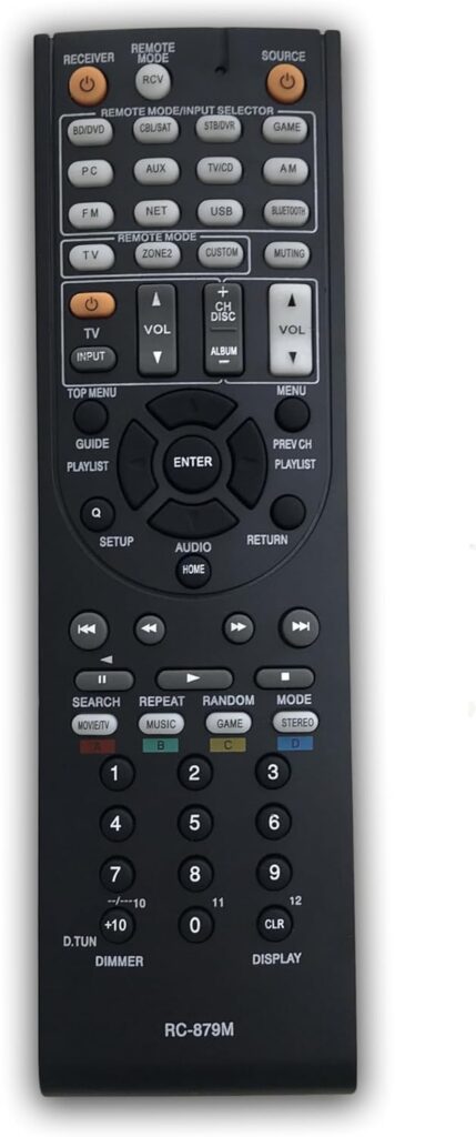 RC-879M Replacement Remote Control for Onkyo HT-R593 TX-NR535 TX-SR333 HT-R393 TX-NR626 AV Receiver