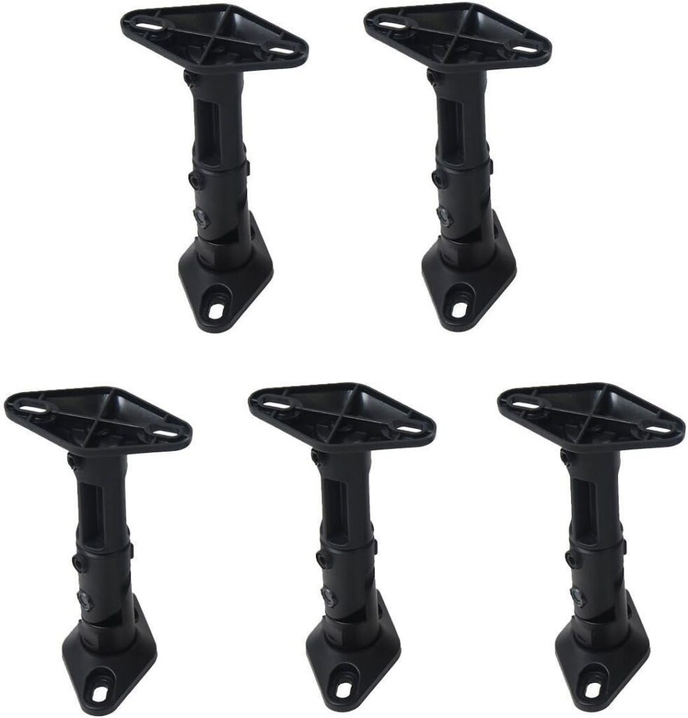 VideoSecu 5 Speaker Wall Ceiling Mount Brackets Black for Home Theater Satellite Speakers 1XZ (Black, 5 Pack)