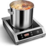 Commercial Induction Cooktop,1800W Induction Burner with Sensor Touch and LCD Screen,ETL-Certified Single Electric Burner,Ten level precise temperature control, Large 8” Heating Coil