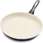 GreenPan Rio Healthy Ceramic Nonstick 12″ Frying Pan Skillet, PFAS-Free, Dishwasher Safe, Black