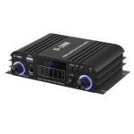 4 Channel Bluetooth 5.0 Stereo Amplifier 50Wx4 HiFi Power Amplifier, 1200W Max USB/SD/FM Inputs Class D Audio Amp with Remote and Power Adapter for Home Theater & Karaoke