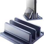 4 in 1 Vertical Laptop Stand Holder,Adjustable ABS Plastic Desktop Management Notebook Dock,Vertical Laptop Stand Space-Saving for All MacBook/Surface/Samsung/HP/Dell/Chrome Book(Drak Blue)