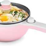 Dezin Hot Pot Electric Upgraded, Non-Stick Sauté Pan, Rapid Noodles Electric Pot, 1.5L Mini Portable Hot Pot for Steak, Egg, Fried Rice, Ramen, Oatmeal, Soup with Power Adjustment