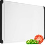 Large Cutting Board for Kitchen – 18×12 Inch Plastic Cutting Board with Deep Juice Groove, Non-Slip Dishwasher Safe Carving Board for Turkey, Meat, Vegetables, Fruits – Thanksgiving and Christmas Gift