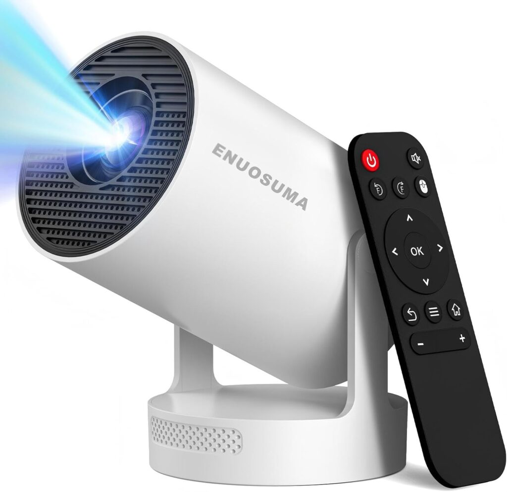 Mini Portable Projector with Wifi6 and Bluetooth, 4K Projector Support 5w Sound Base Speaker, 160 ANSI, Android 11, Auto Vertical Keystone 210°Rotatable Proyector for Home Bedroom Outdoor HY300 ULTRA