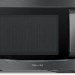 TOSHIBA EM131A5C-BS Countertop Microwave Ovens 1.2 Cu Ft, 12.4″ Removable Turntable Smart Humidity Sensor 12 Auto Menus Mute Function ECO Mode Easy Clean Interior Black Color 1000W