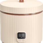 TOKIT Rice Cooker Small 3 Cup Uncooked /6 Cup Cooked, Modern Multifunctional Mini Rice Cooker with Display Touch Button for 1-3 People Ceramic Coated Non-Stick Pot 8 Cook Functions – Cooking & Warmer