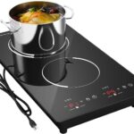 12“ Induction Cooktop, Double Induction Cooktop 2 Burner 110v-120v Electric Stove Top, Countertop and Built-in, 9 Power Levels, Child Lock, 120 Mins Timer