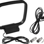 FM Radio Antenna 75 Ohm FM Antenna FM Coax Antenna and AM Loop Antenna with 3 Connectors for Indoor Home Stereo Receiver AV Audio Home Theater Receiver Power