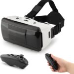 VR Headset for Smartphones with Bluetooth Controller, Ultra-Wide Viewing Angle, Good Heat Dissipation, 4.7-6.53 Inch Smartphone, VR Glasses for TV, Movies, Video Games(Color:Black)