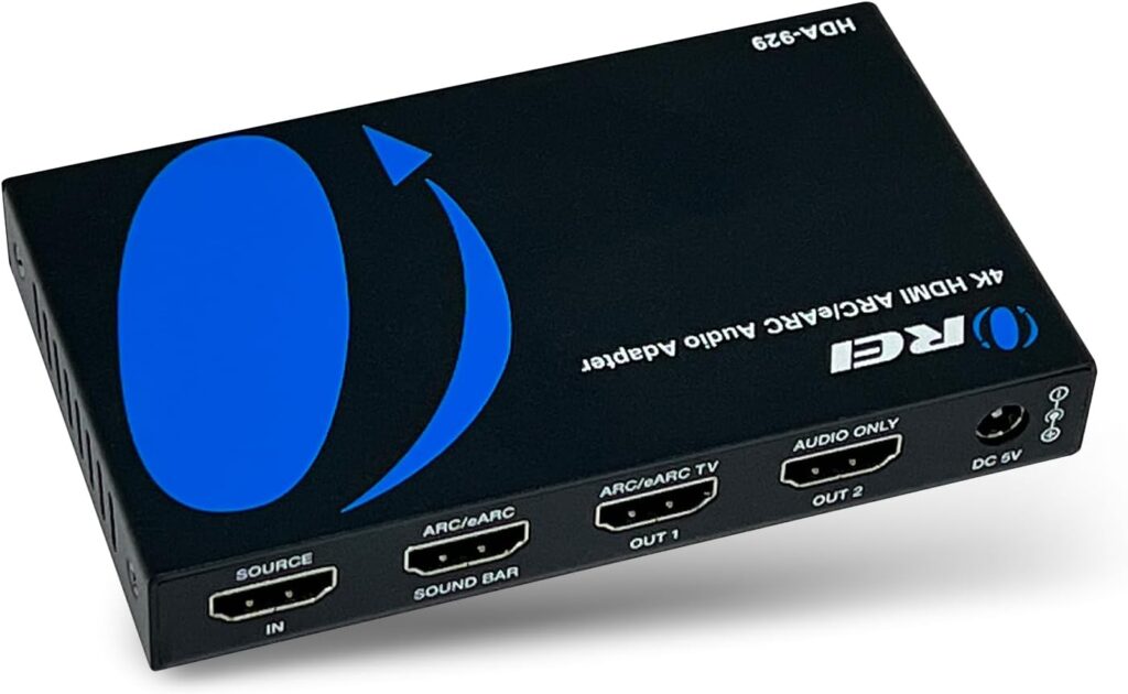 OREI eARC 4K 60Hz Audio Extractor, Extract Dolby Atmos Convert Sound bar 18G HDMI 2.0 ARC Support HDCP 2.2 Dolby Digital/DTS Passthrough CEC, HDR, Dolby Vision, HDR10 Support for Sonos Bose (HDA-929)